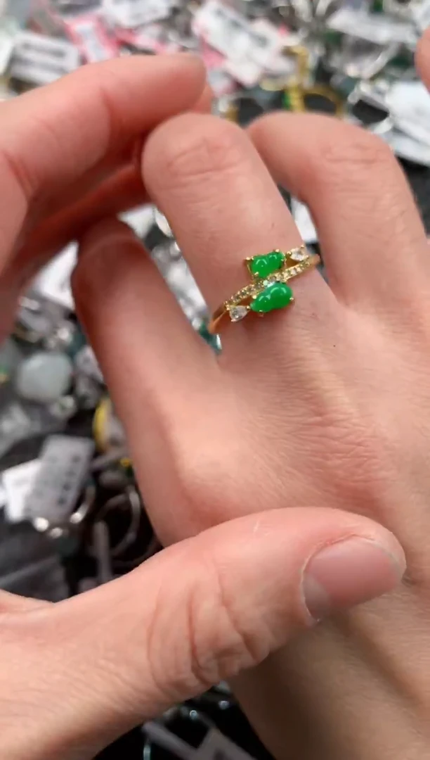 银S925镶嵌戒指翡翠111111   5