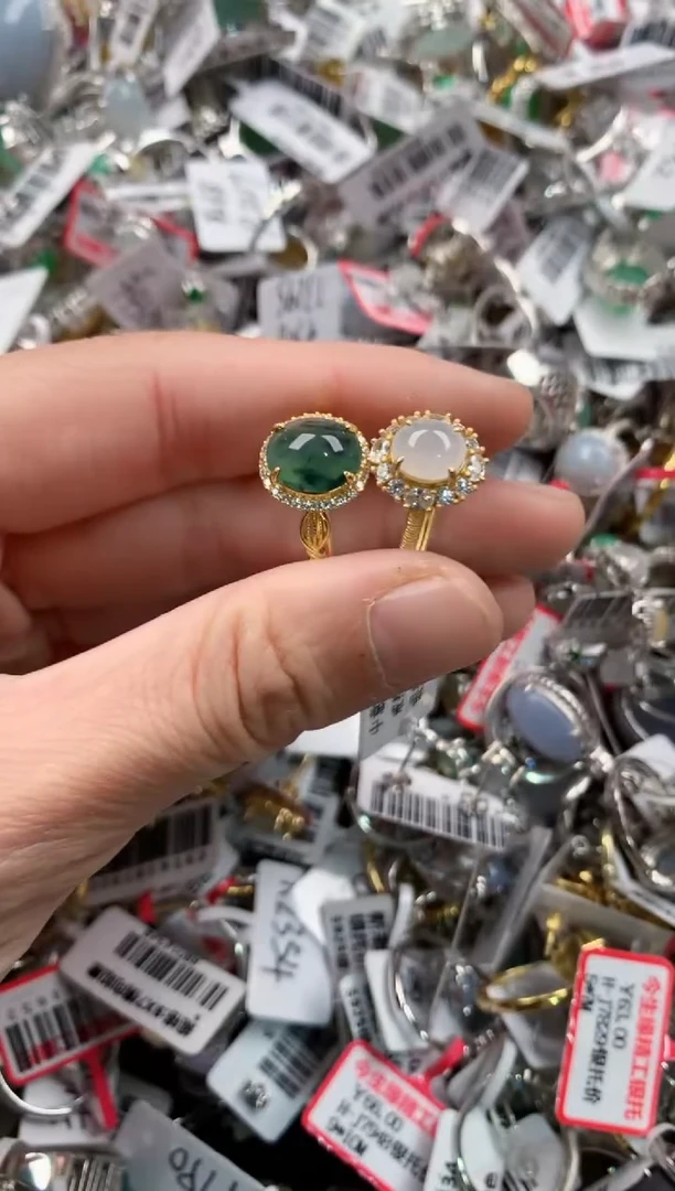 银S925镶嵌戒指翡翠8888-----3