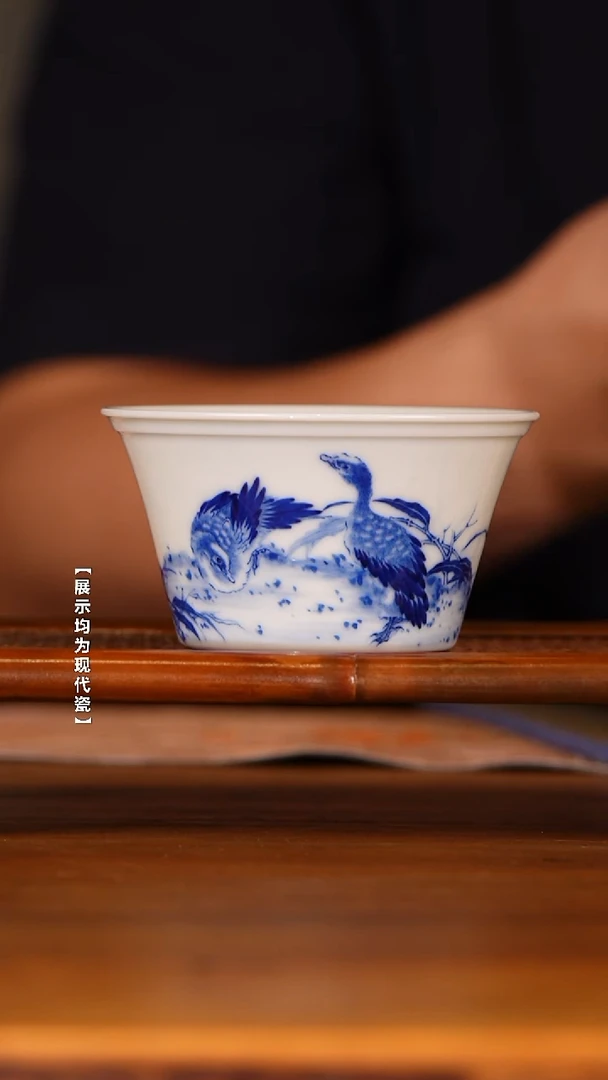 【瓷见如故】三和铭窑芦雁马蹄杯