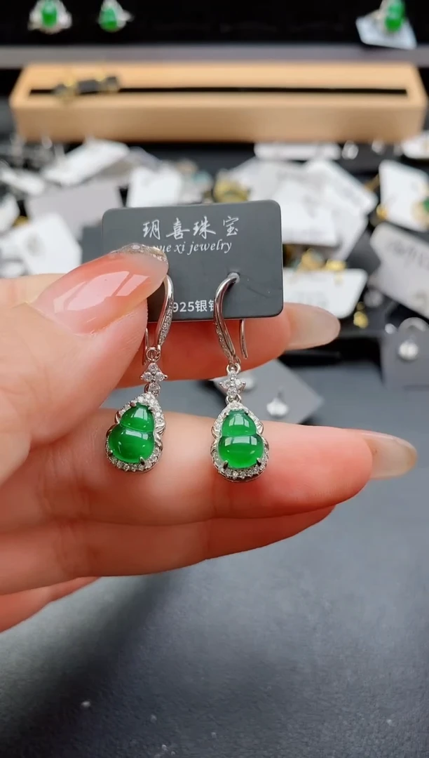 银S925镶嵌戒指翡翠1