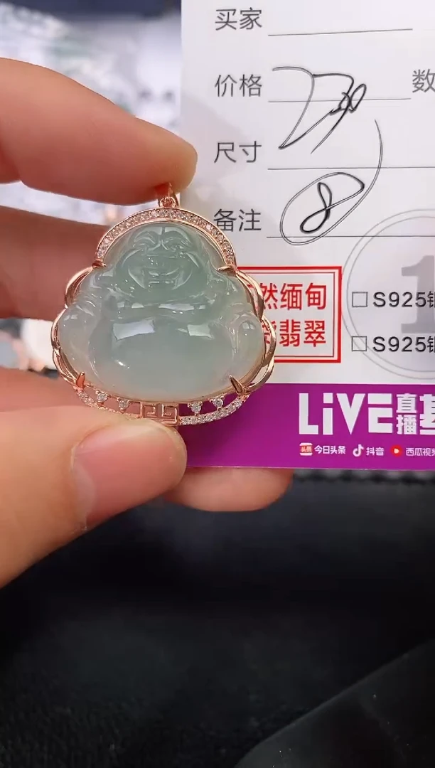 颈饰银S925镶嵌翡翠梦*吊坠