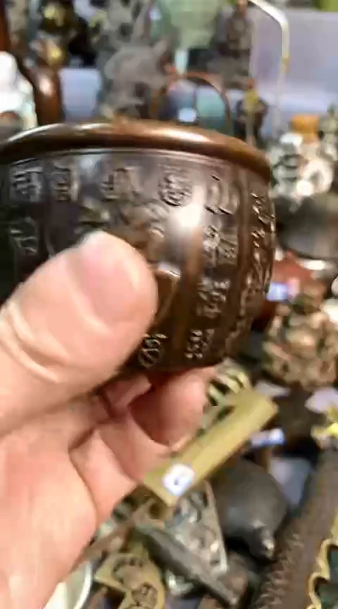 【闪购商品】一物一拍编号古铜色百福缸