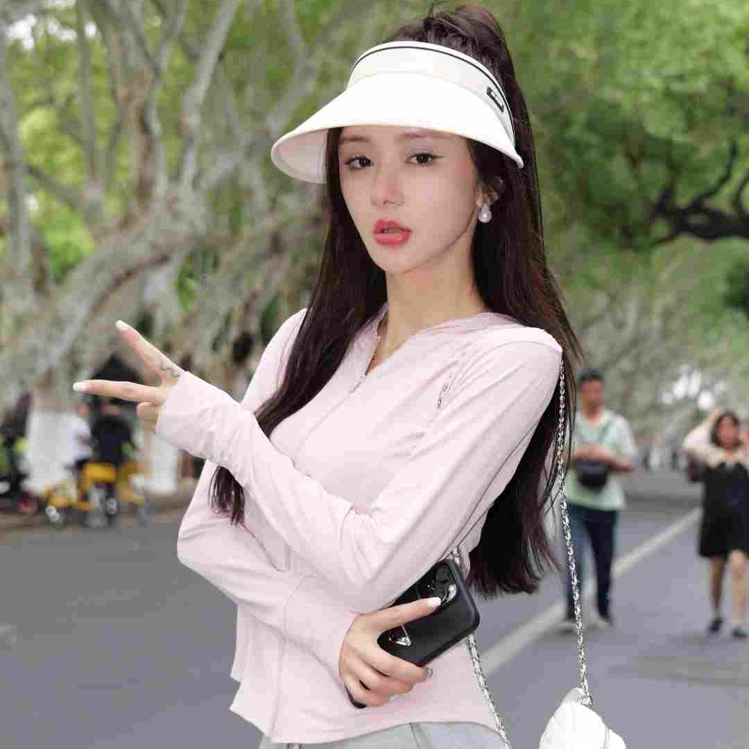 2025年爆款新款冰感修身防晒衣防紫外线连帽跑步速干轻薄防晒服女