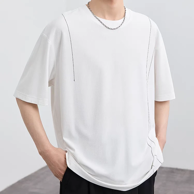 莫代尔短袖T恤男夏季新款潮韩版简约百搭宽松衣服半袖上衣70001