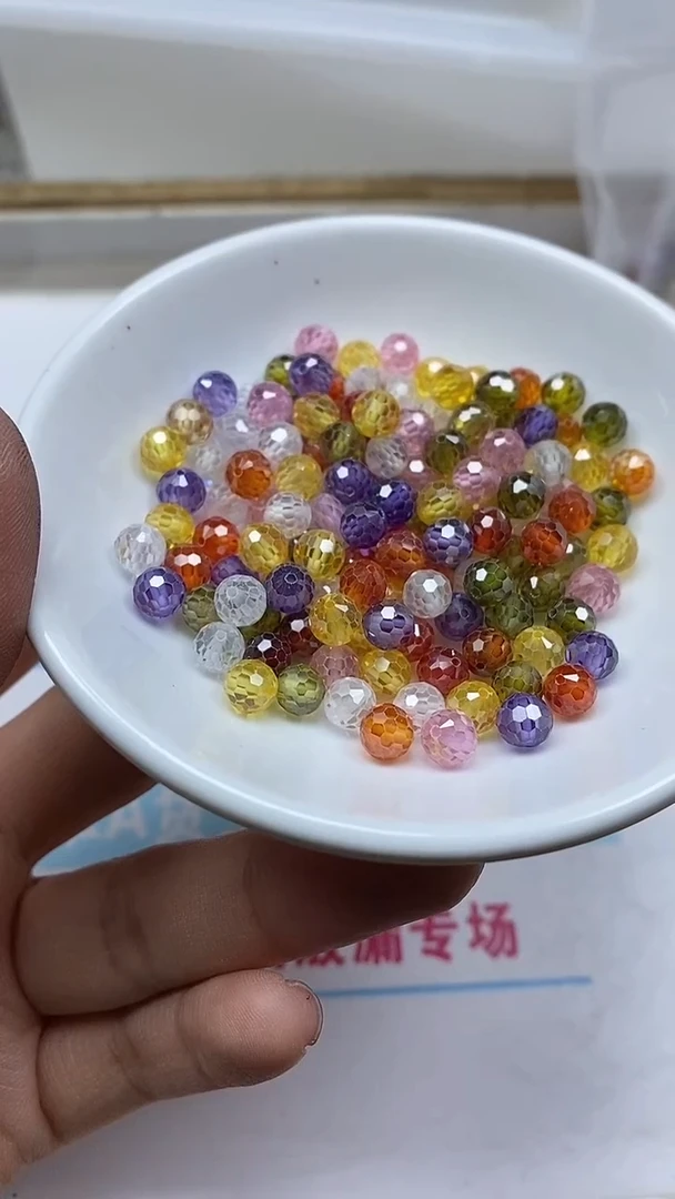 散珠天然锆石未镶嵌B2073彩锆石切面6mm10个8.8元