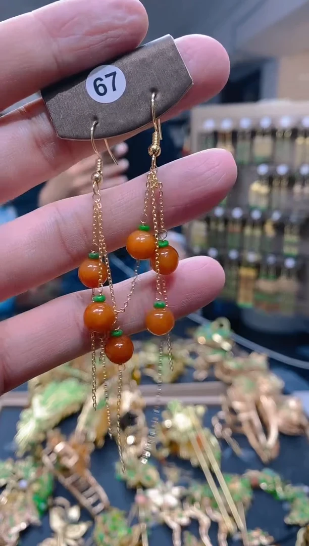 【闪购商品】翡翠耳饰合金132翡翠耳钩