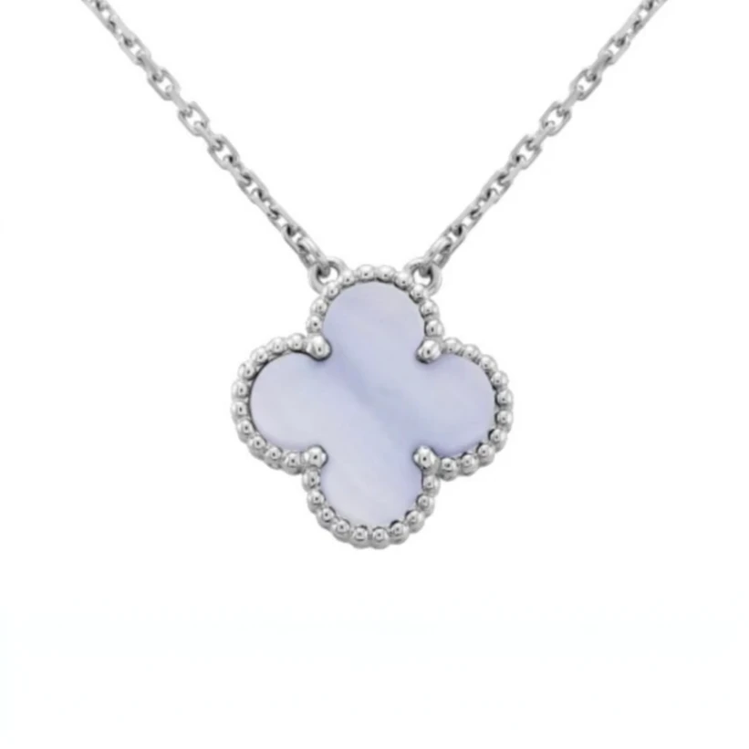 未使用 梵克雅宝 梵克雅宝 VCA  白金紫色中花项链