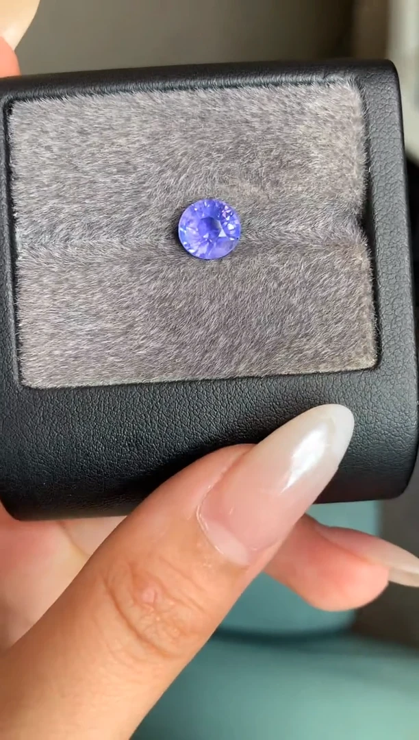 未镶嵌裸石定制蓝宝石圆切 (蓝花楹)紫蓝宝石 2.51ct