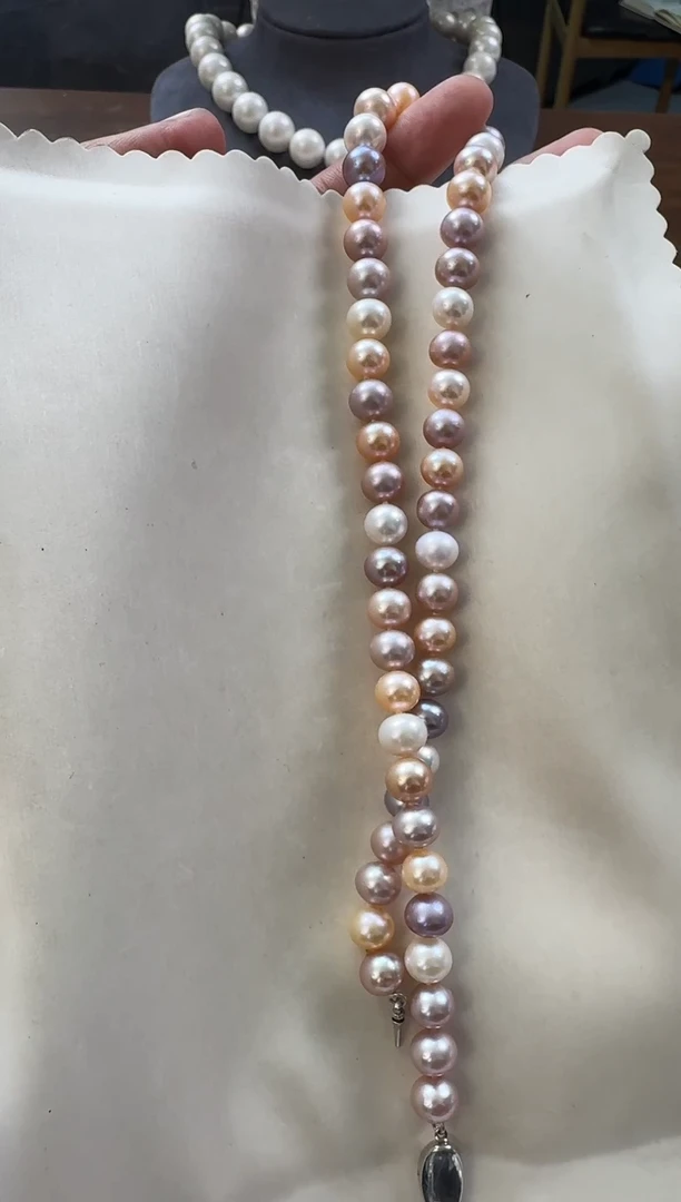 颈饰未镶嵌淡水珍珠9-10mm无核糖果色