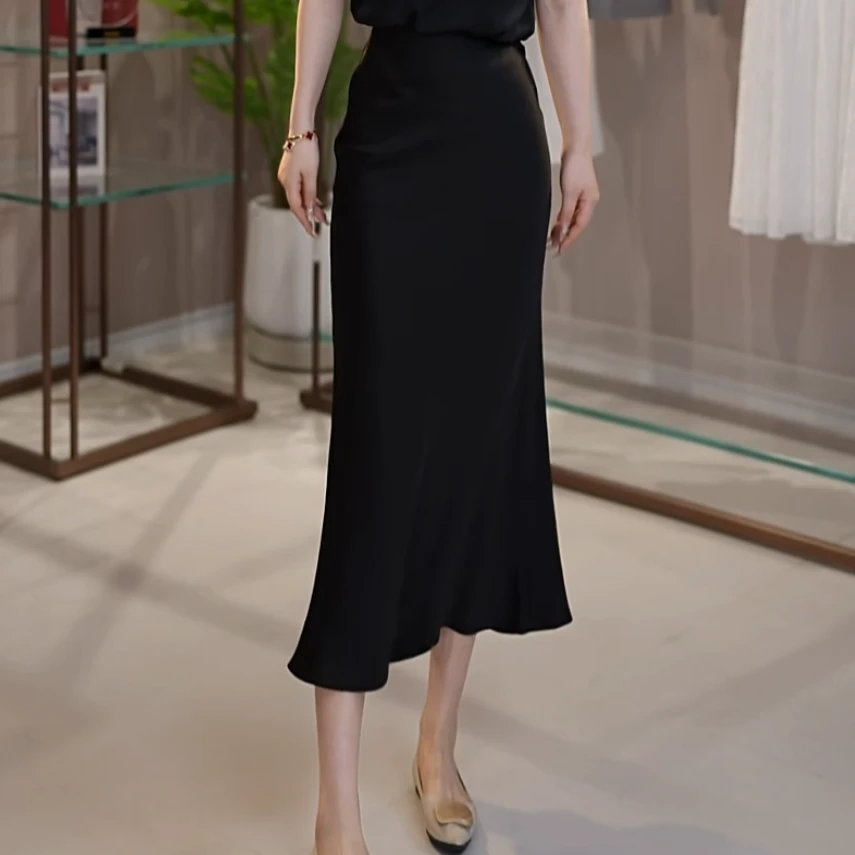 AMASS/阿玛施新款时尚优雅鱼尾裙四季显瘦气质修身半身裙5200260