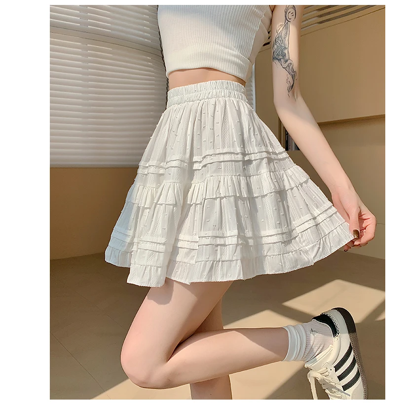 半身裙韩版小个子蛋糕裙蕾丝短裙夏季防走光高腰蓬蓬裙显瘦