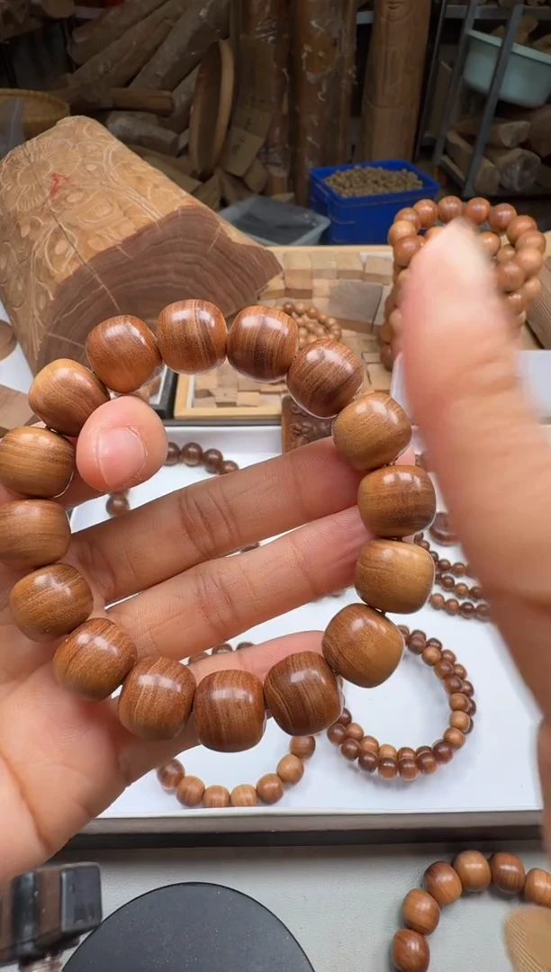 檀香木手串/手链至**℡13x14黑肉虎皮纹单圈