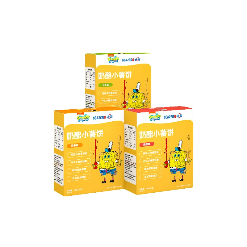 beazero/未零海绵宝宝奶酪小薯饼薄饼干儿童好吃小零食儿童43g/盒