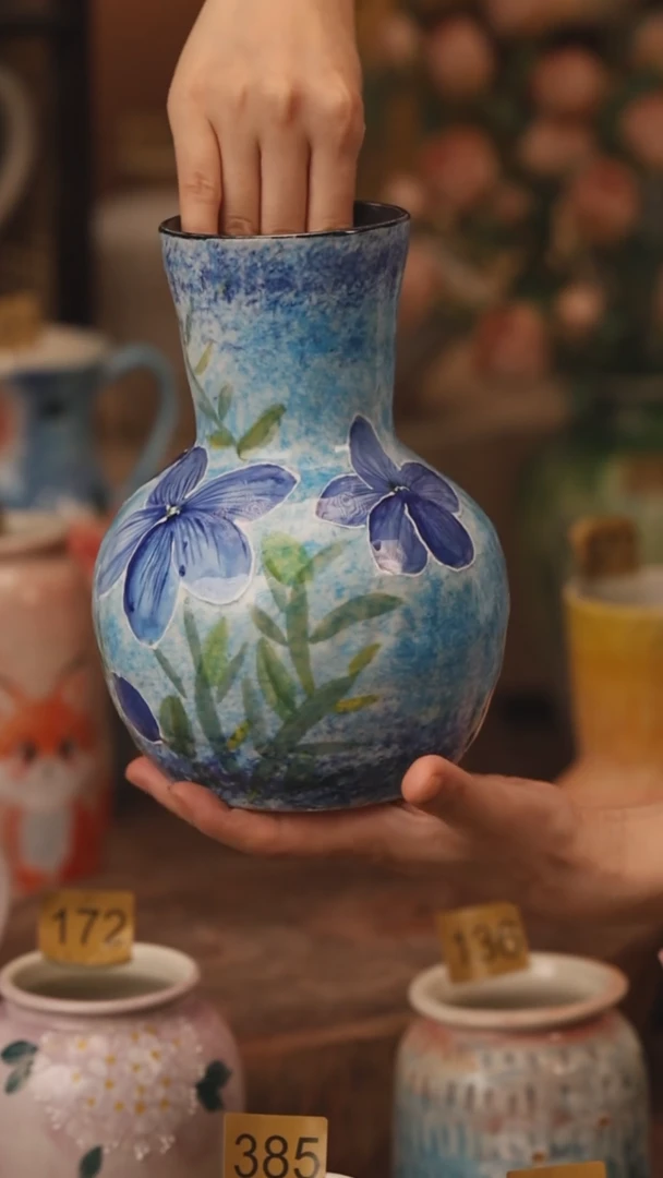 陶瓷431景德镇设计师手作花器摆件侘寂风