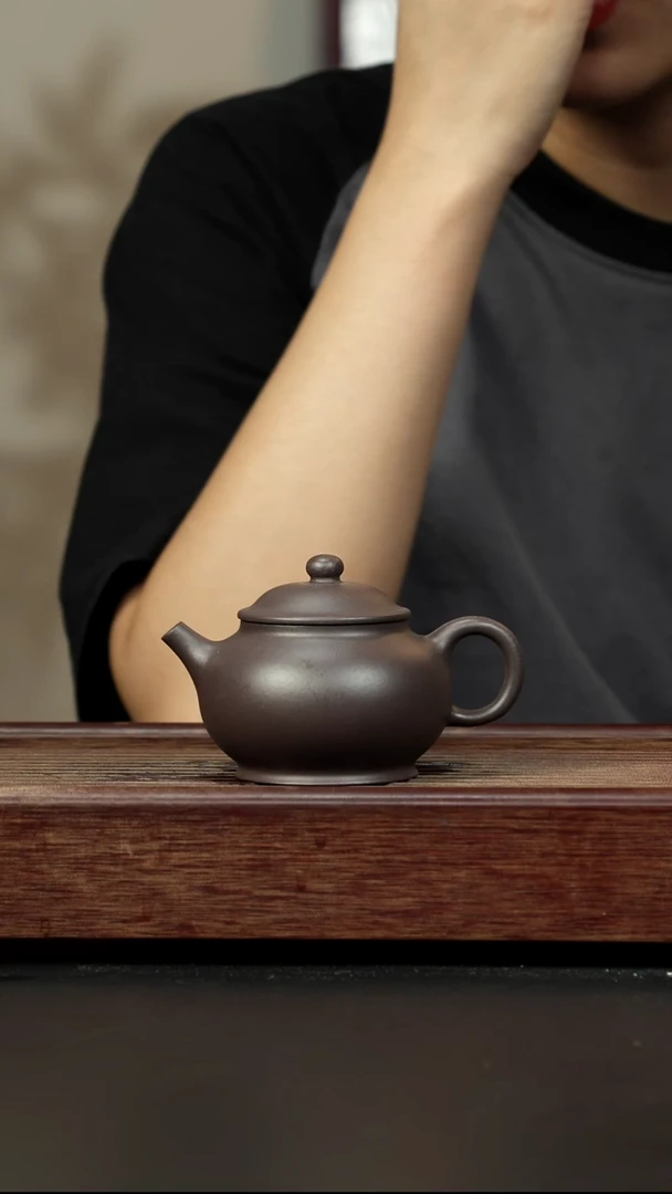 紫砂茶壶天青 改良潘壶 五色堂