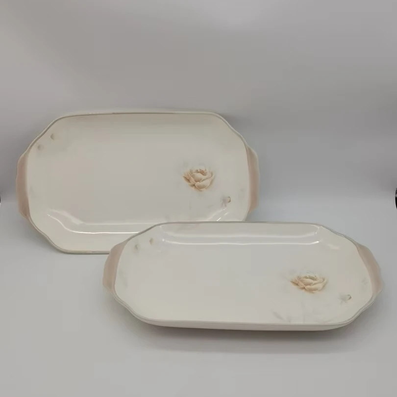 5217 鱼盘两个（长33，宽19，高3）陶瓷餐具不带礼盒B30F