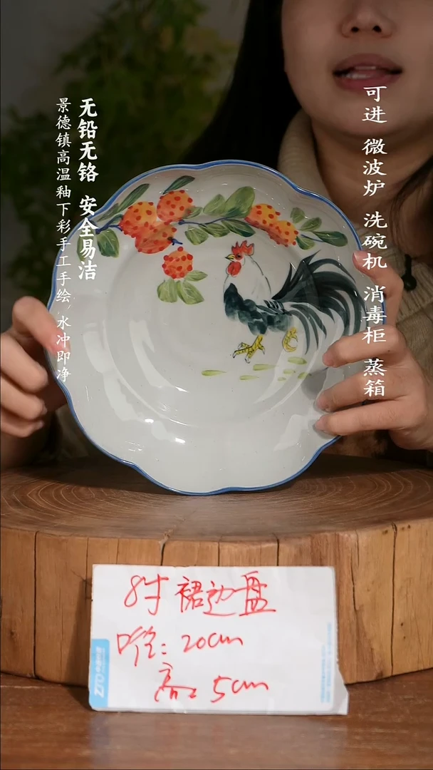 碗陶瓷景德镇高温瓷釉下彩手绘陶瓷