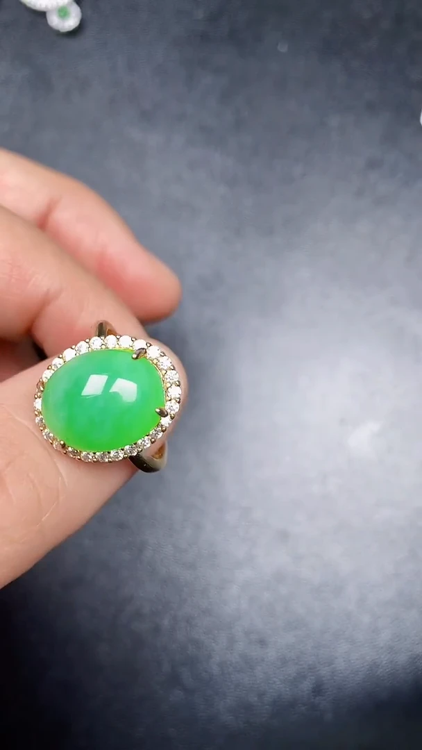 银S925镶嵌戒指翡翠2630