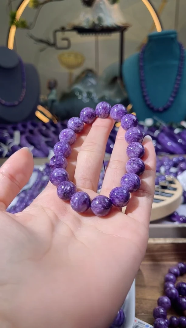 查罗石（紫龙晶）未镶嵌珠串12