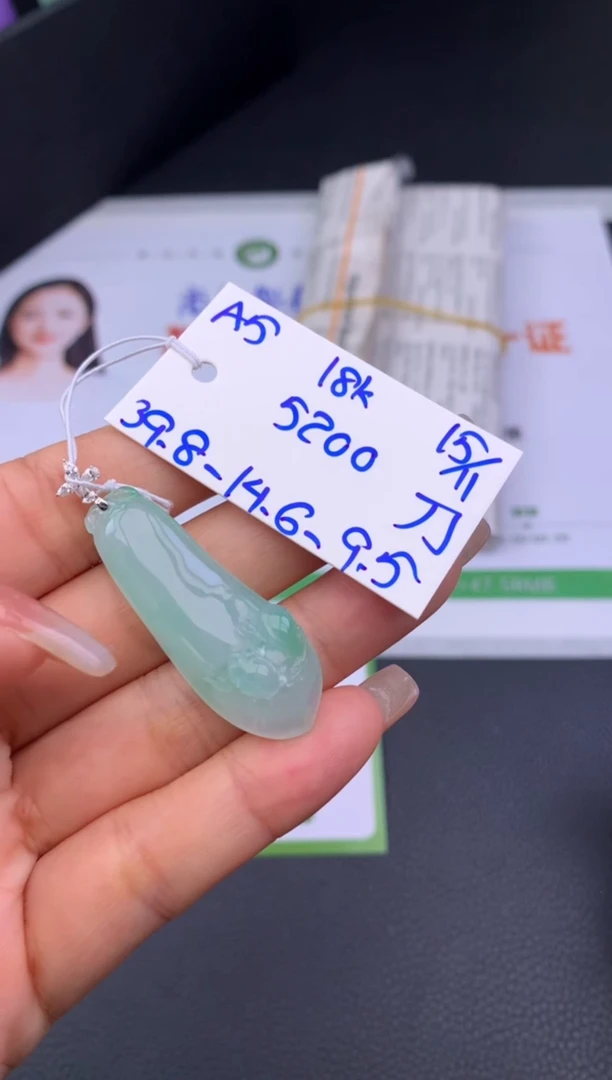 颈饰18K金镶嵌翡翠假一赔三