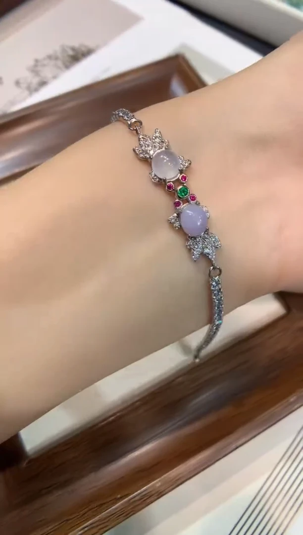 银S925镶嵌手链翡翠手链