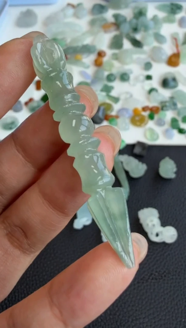 未镶嵌定制翡翠55*17.1/980+98