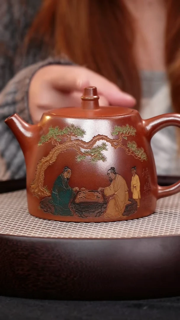 茶壶紫砂宜兴紫砂壶棋乐汉铎