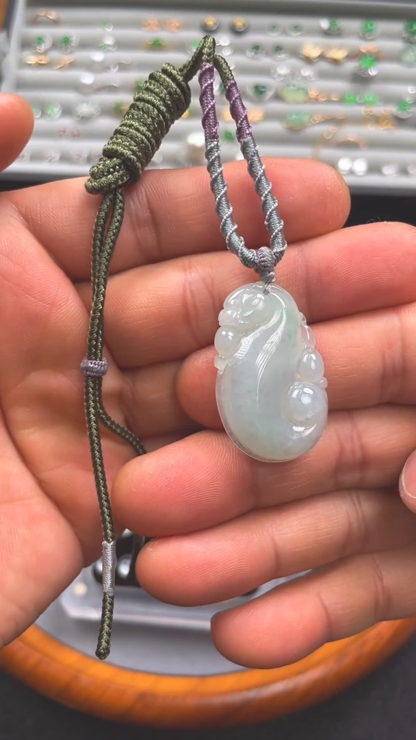 翡翠未镶嵌颈饰24号糯种如意/K