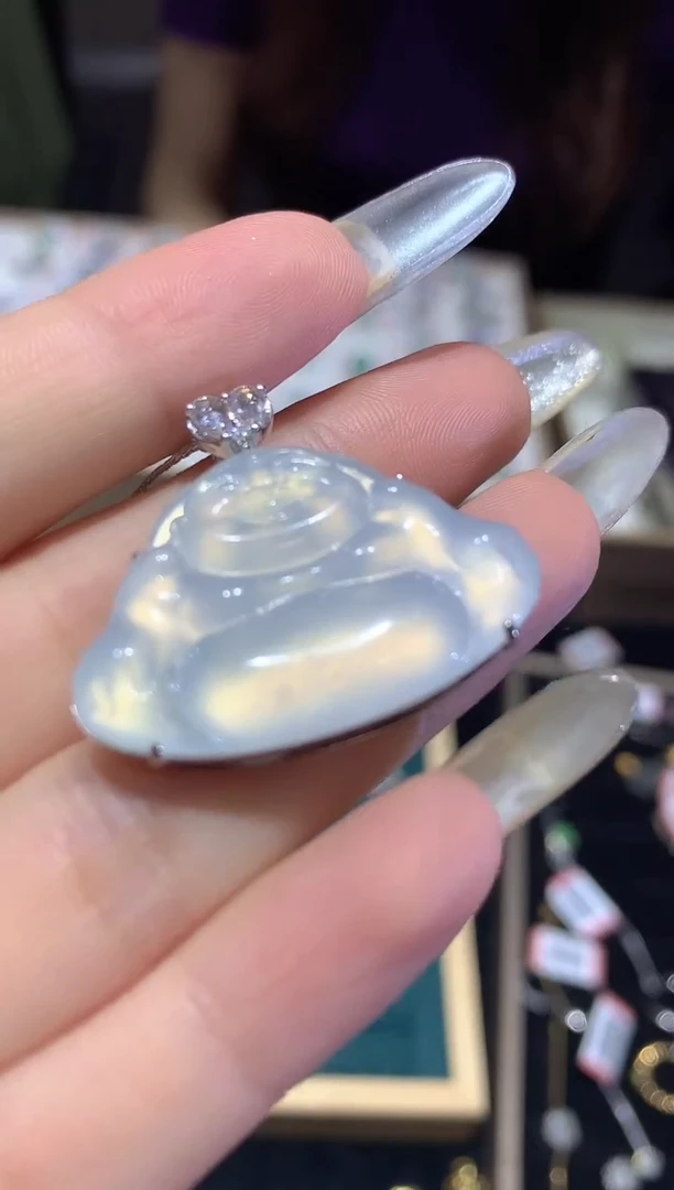 翡翠18K金镶嵌吊坠(不含链)杨教授MJ056