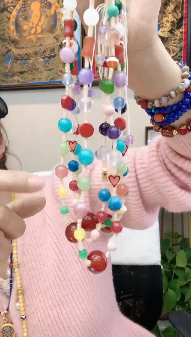 【闪购商品】玛瑙/玉髓项链未镶嵌路路通多宝项链