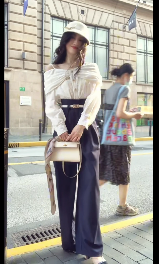 设计感辣妹气质上衣女2025新款显瘦休闲裤套装