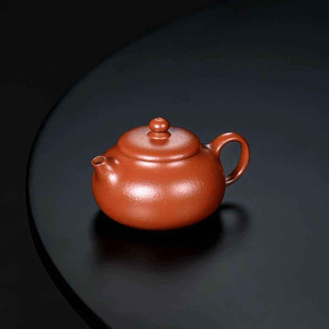 【岩茶单丛浮力】【朱泥.饮容】120cc超薄胎.单片平底椭圆嘴精工手制