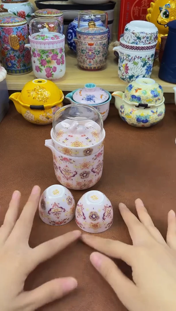 陶瓷茶具摆件旅行套组