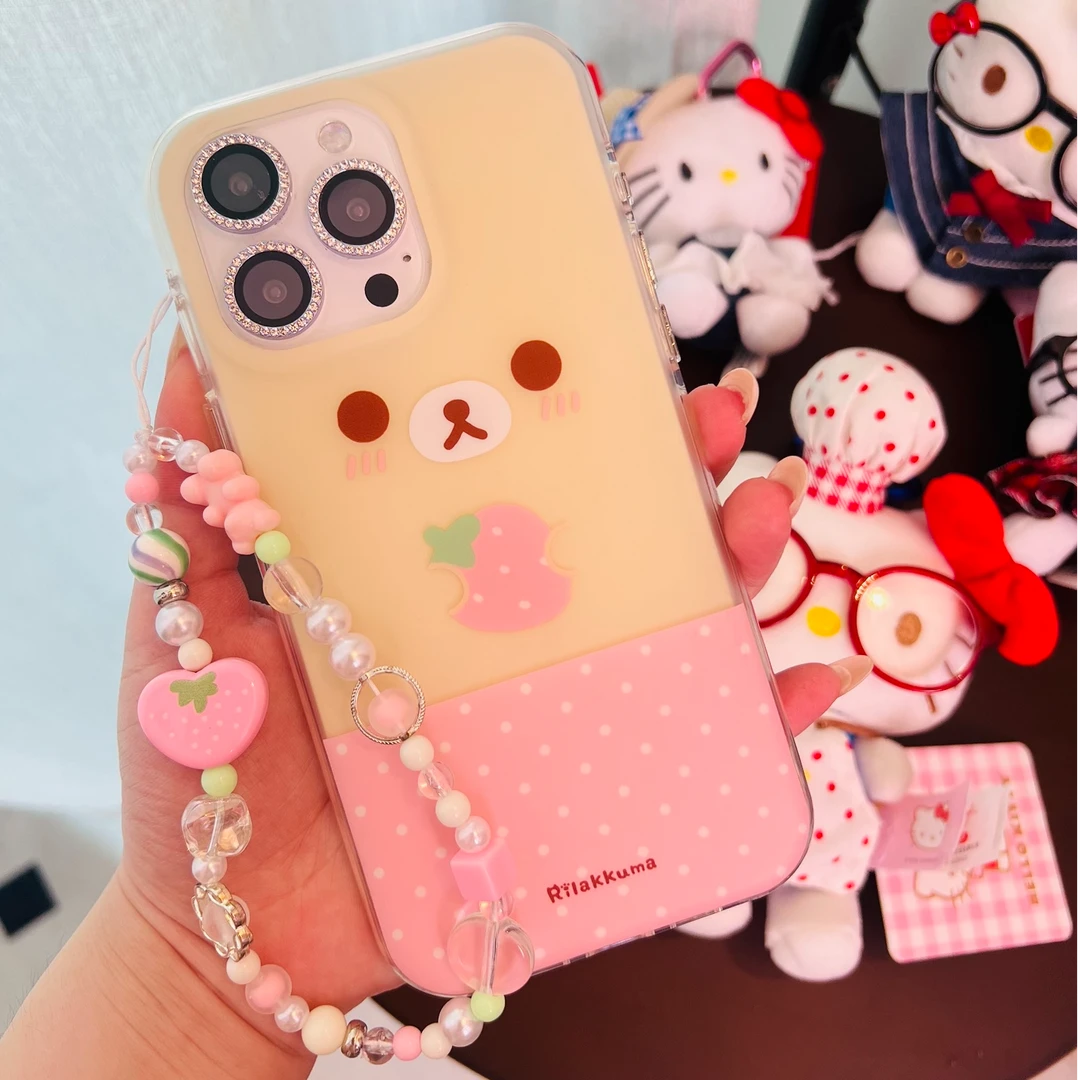 IMD【草莓轻松熊】适用于iphone16苹果15手机壳