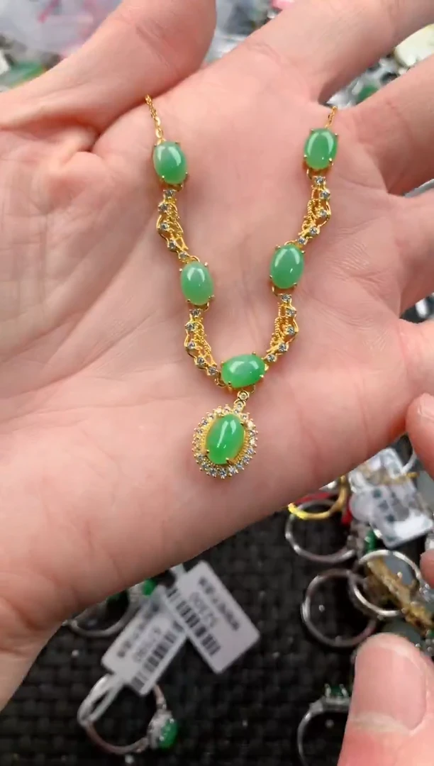 银S925镶嵌戒指翡翠2222   7