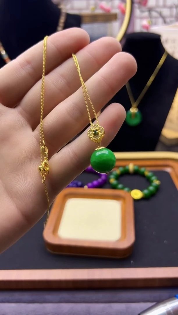 【闪购商品】翡翠耳饰14K金镶嵌D104