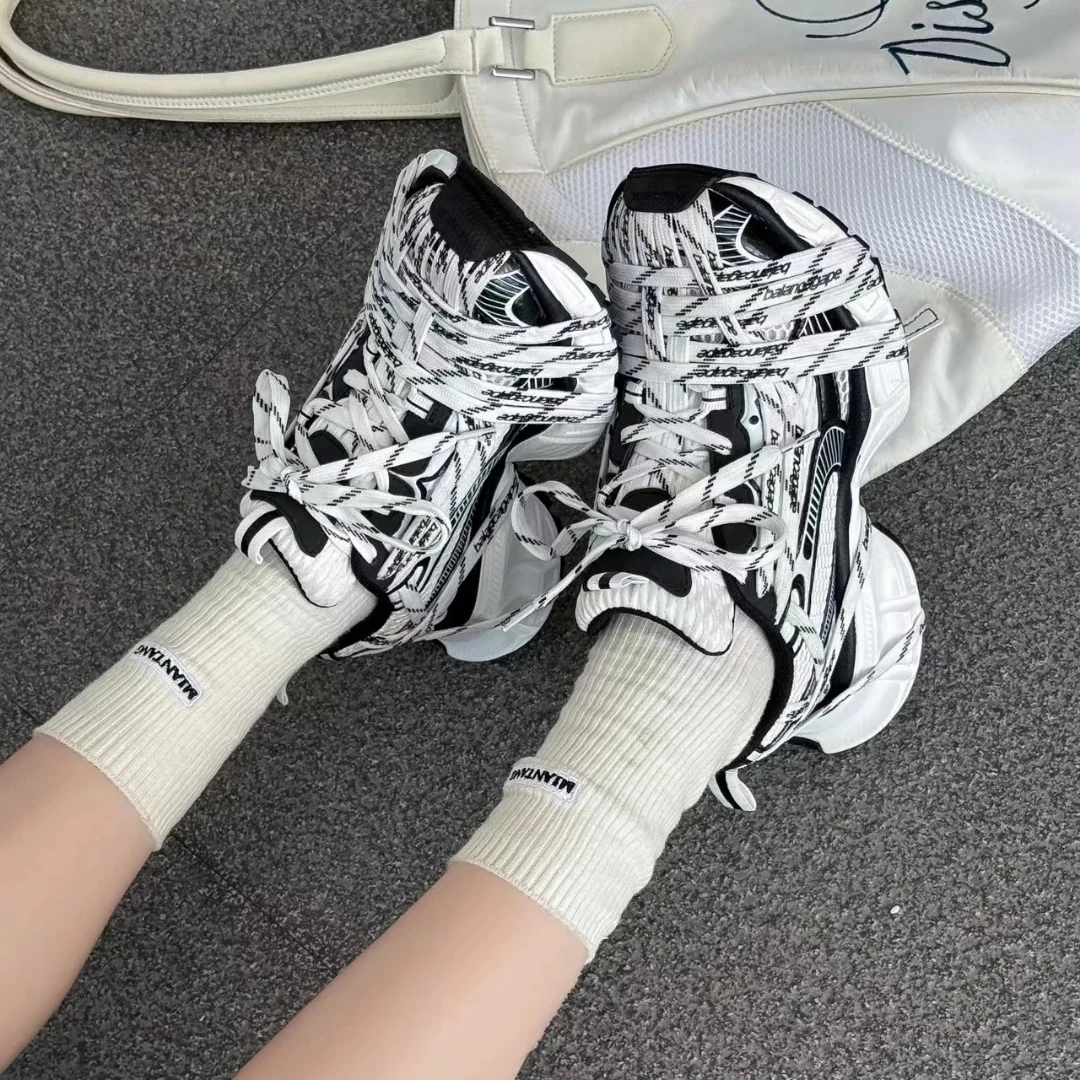 巴黎3老爹鞋女2025新款夏季炸街爆款厚底增高休闲运动情侣鞋男