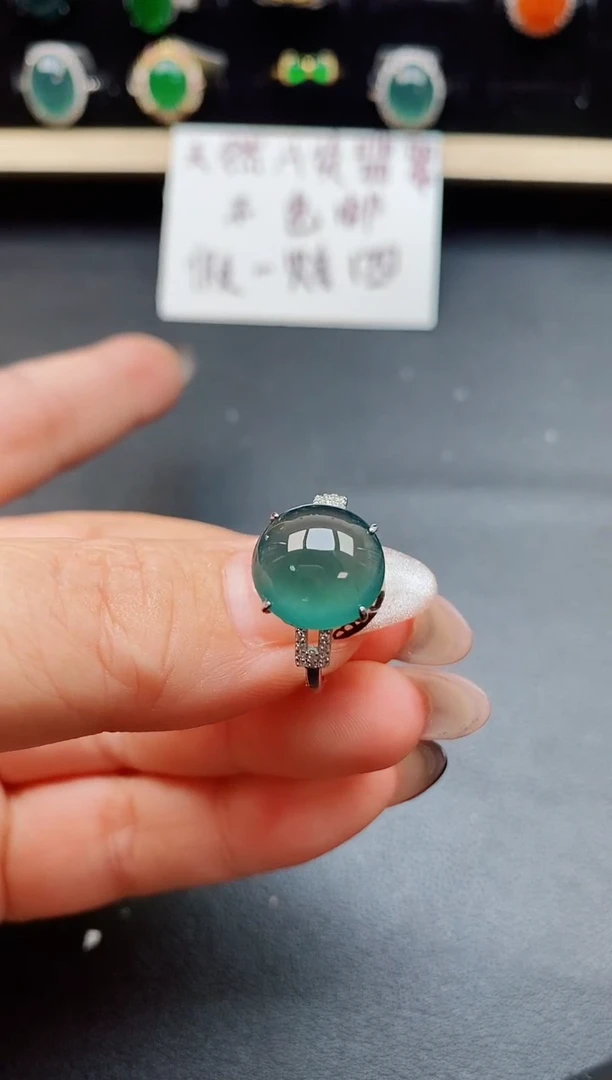 翡翠戒指银S925镶嵌508505
