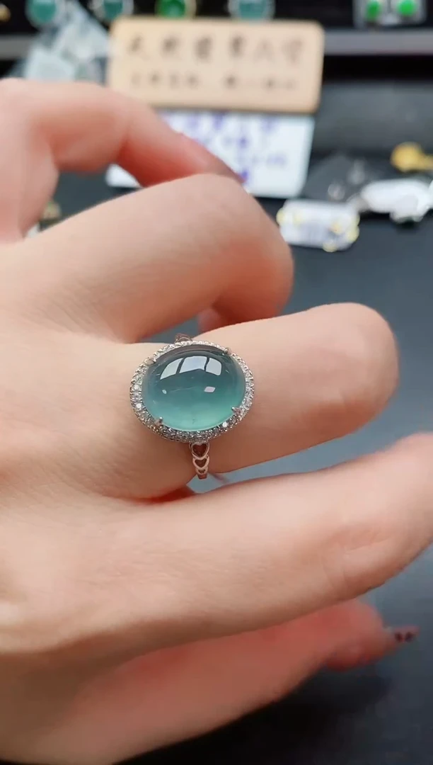 银S925镶嵌戒指翡翠1