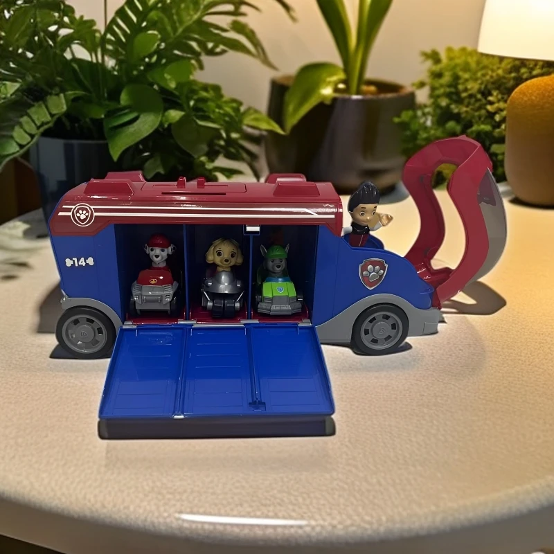 正品汪汪队玩具套装全套大巴车+3小车+人偶+卡片网红玩具车中巴车