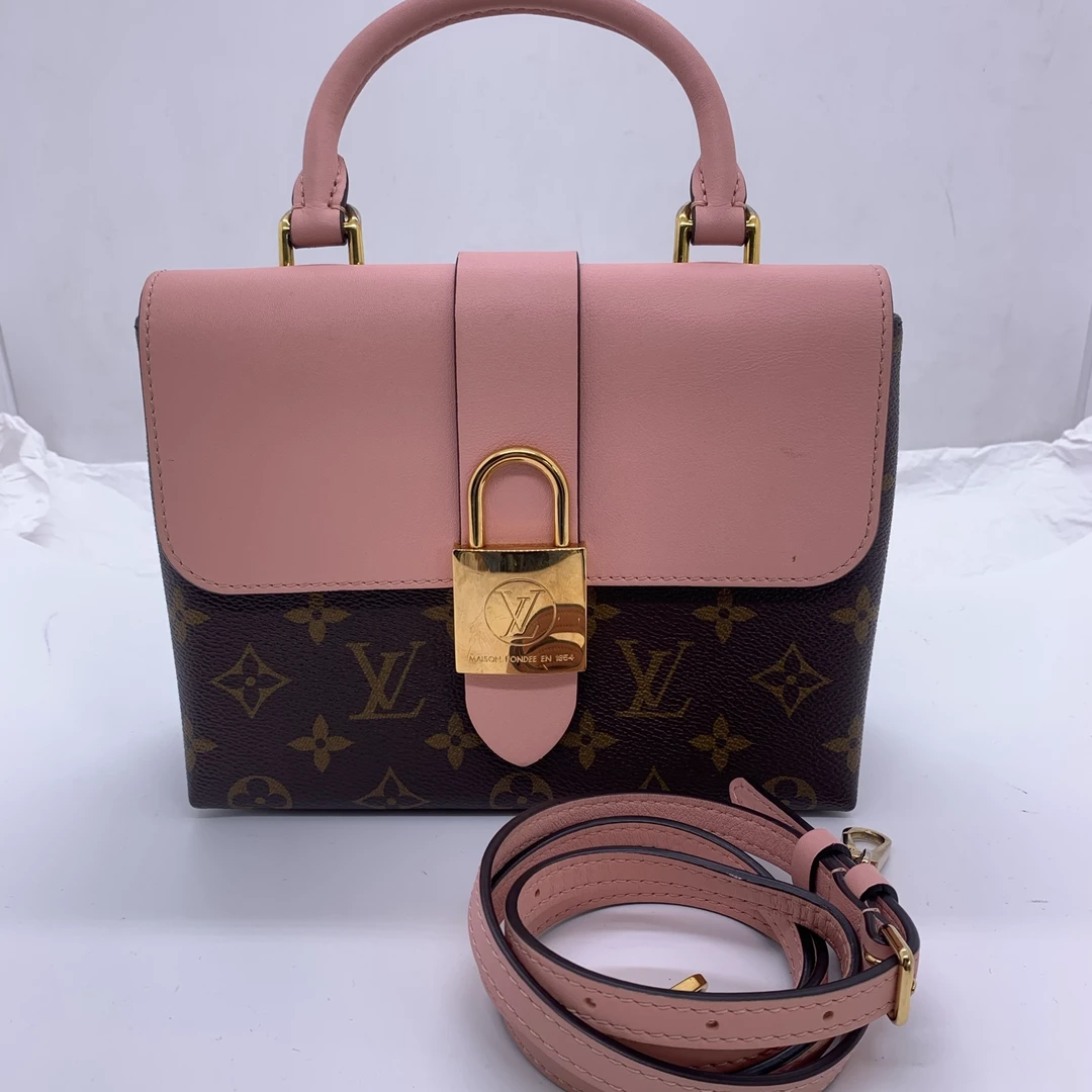 95新 LouisVuitton/路易威登 LockyBB粉色锁头包斜挎包女款单肩包