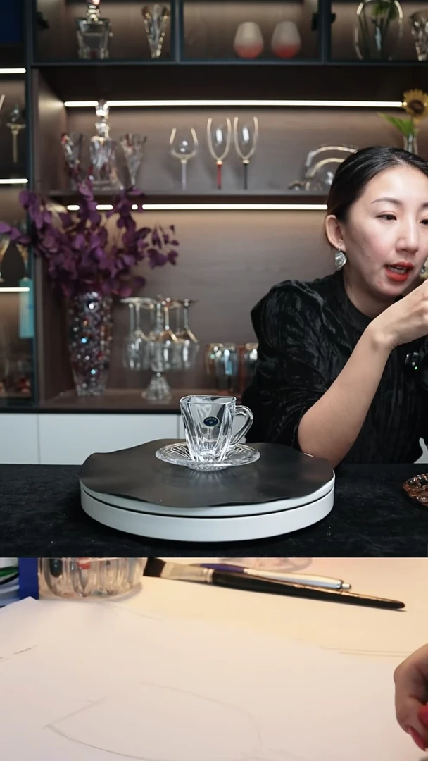 水晶宽口款咖啡杯一套6支