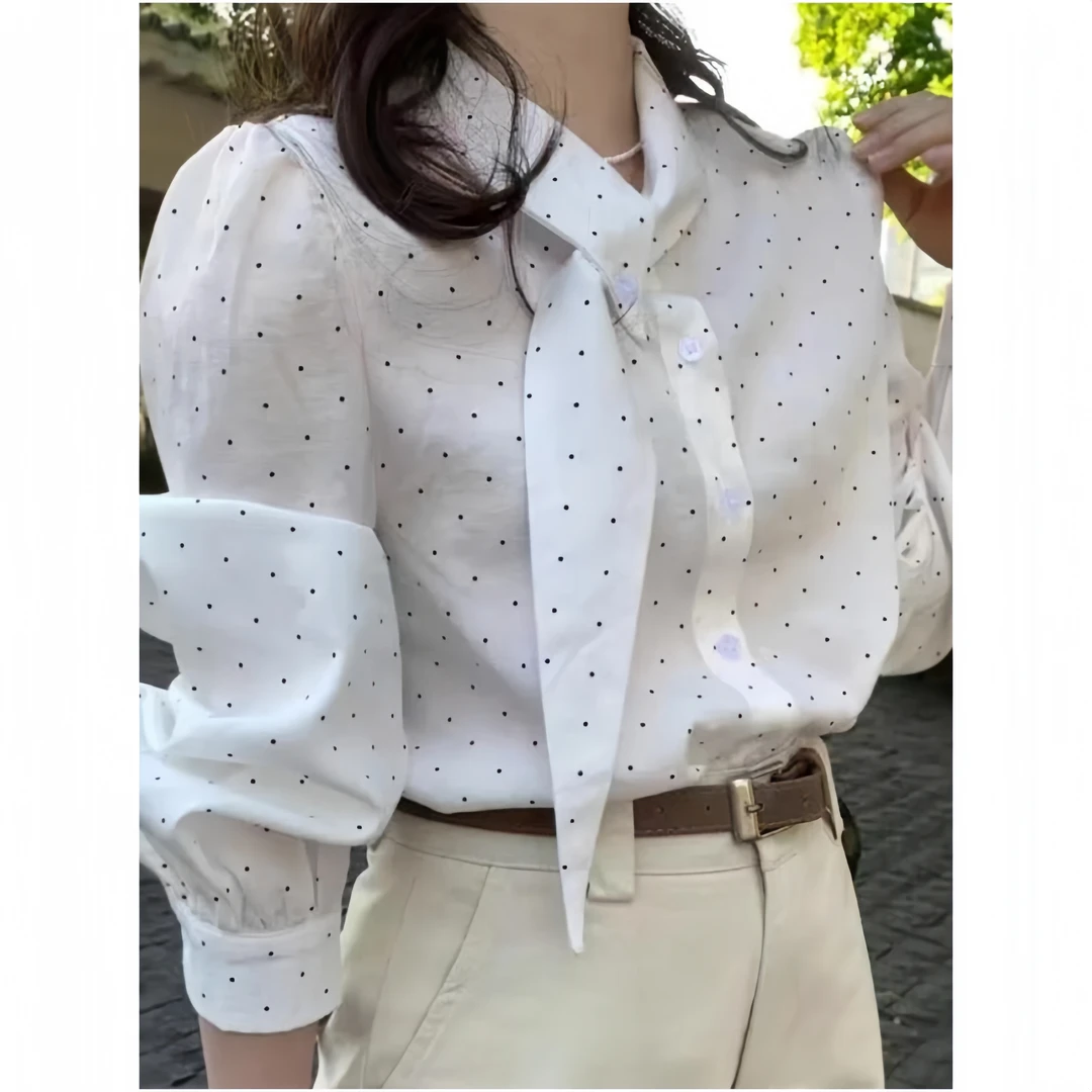 气质长袖时尚小众法式复古甜美设计感衬衫