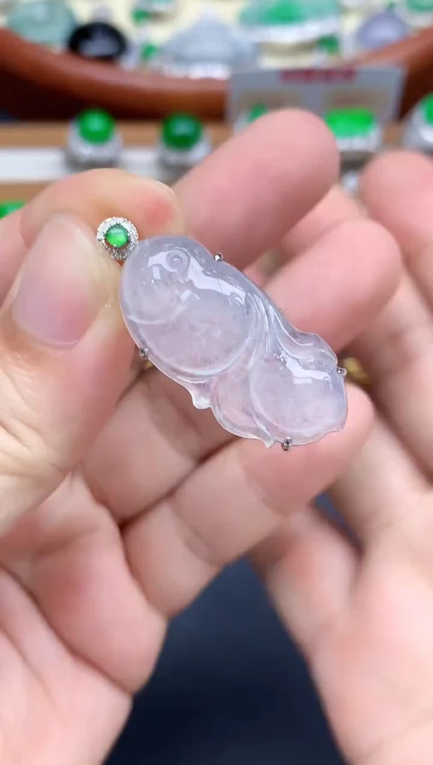 颈饰18K金镶嵌翡翠113-中国好珍宝