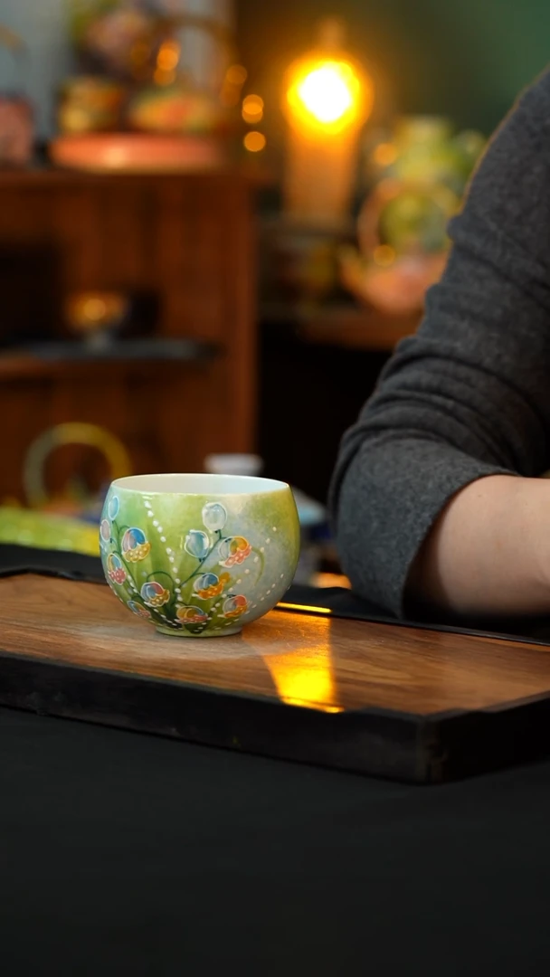 杯手绘心瓷陶瓷浮力