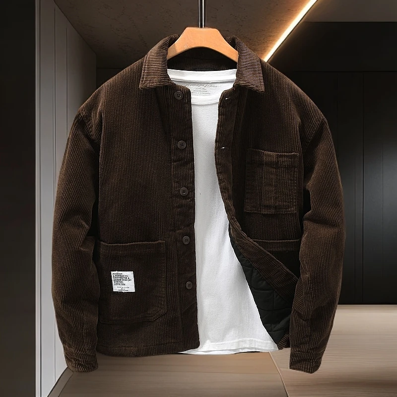 复古加厚保暖灯芯绒休闲秋冬韩版棉衣男百搭宽松潮流工装上衣外套