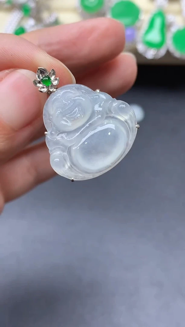 颈饰18K金镶嵌翡翠556-中国好珍宝