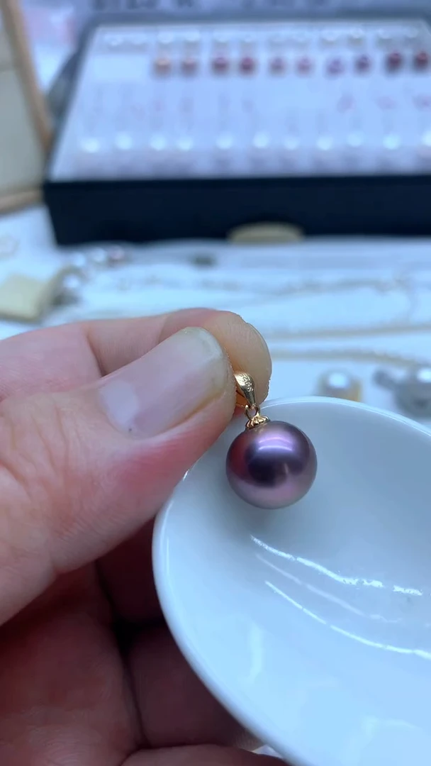 淡水珍珠银S925镶嵌吊坠(不含链)11.5