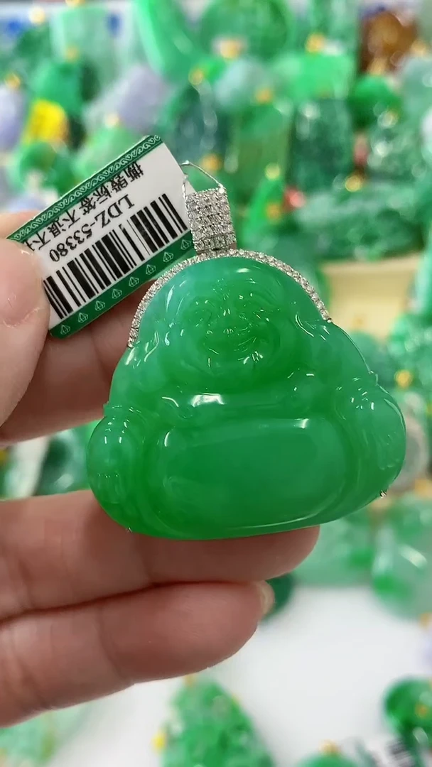 【闪购商品】翡翠颈饰18K金镶嵌挂件