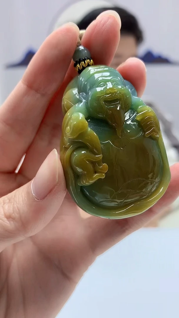 【闪购商品】定制翡翠未镶嵌4917zm-毛货挂件财神183